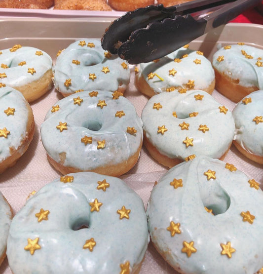 Blue themed doughnuts